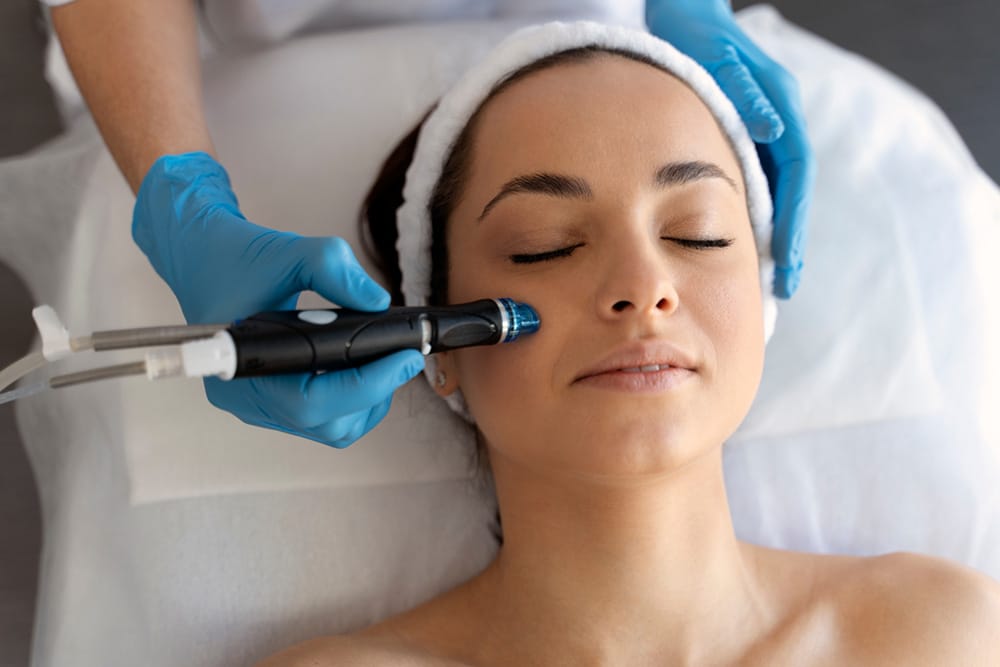 Laser hair removal procedure on patient's arm at Pasadena laser hair removal clinic Dynasty Dermatology Pasadena, CA