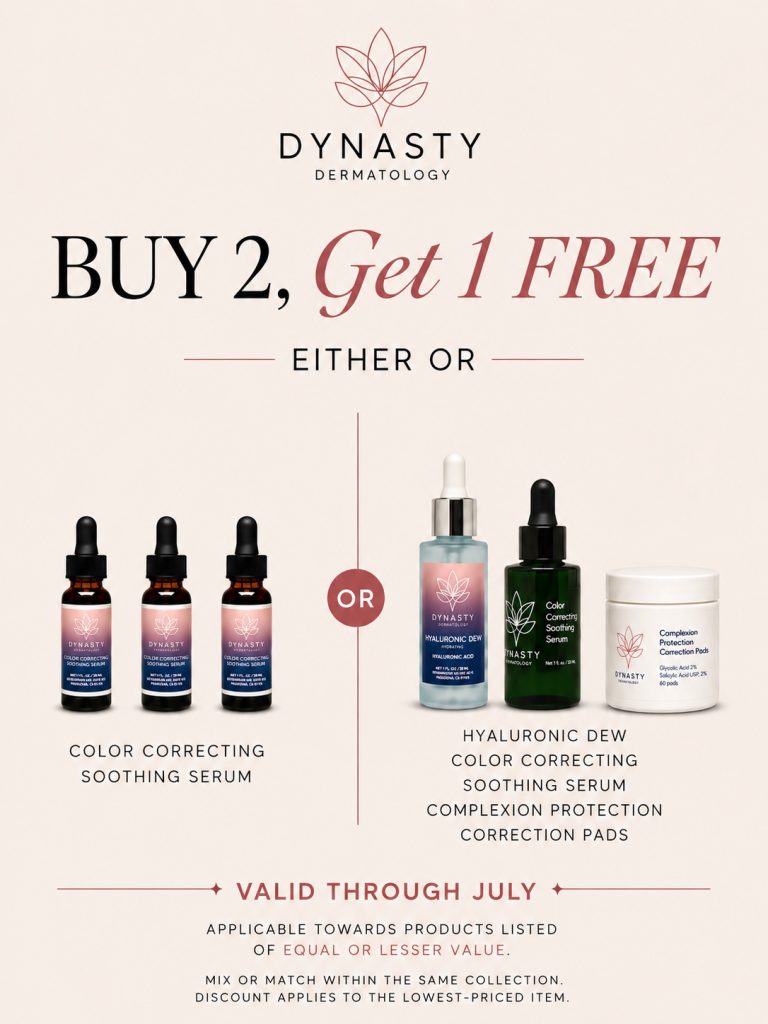 Buy 2, get 1 free promotion at Dynasty Dermatology